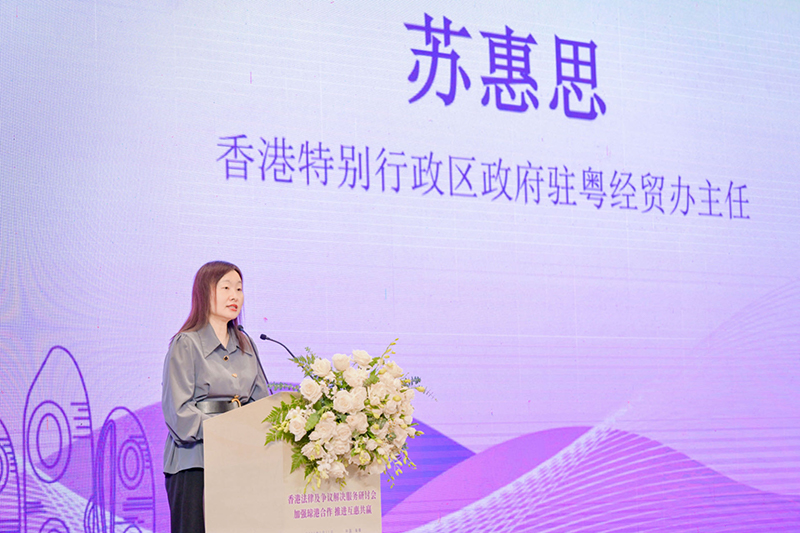 驻粤办主任苏惠思在研讨会上致开幕辞。