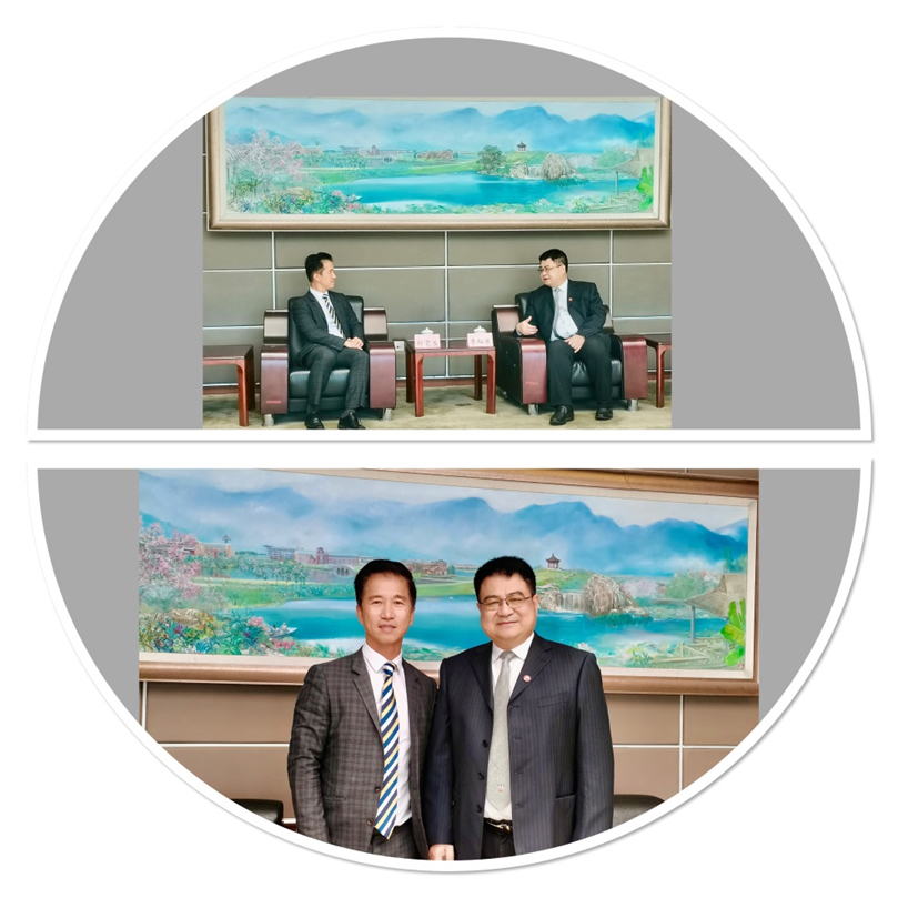 驻福建联络处主任郑震生(左)与福建中医药大学校长李灿东 (右)