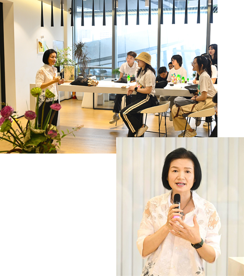 恒基（中国）投资有限公司租务总负责人（广州）吕思崑为团员讲解集团在内地的发展历史、现状，以及星寰国际商业中心的建设历程、商业布局和营销策略