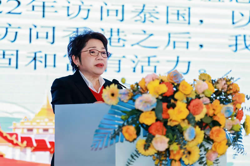 泰王國駐南寧總領事 彬嘉瑪·塔維她雅濃女士致辭，鼓勵港商到泰國開拓市場。