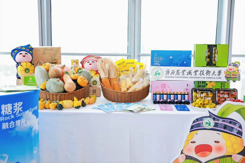 廣西農業職業技術大學以及營銷東盟貿易的企業家作商品展示