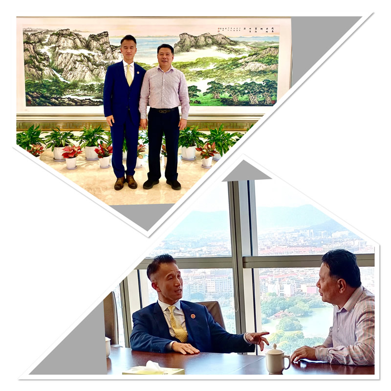 鄭震生(上圖左)一行人與集團總經理呂斯郎(上圖右)會面交流