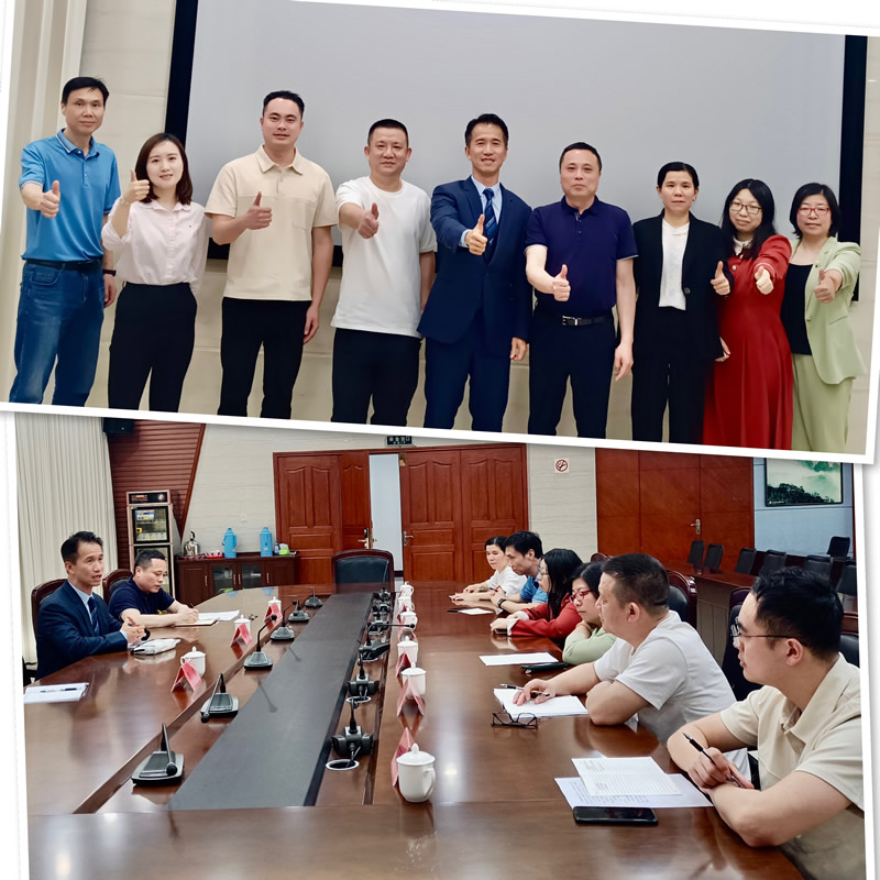 郑震生(上图中)与宁德市港澳事务办公室主任张为声(上图右4)、宁德市委统战部、宁德市发改委、宁德市商务局、宁德市贸促会及共青团宁德市委等政府单位代表举行座谈交流会