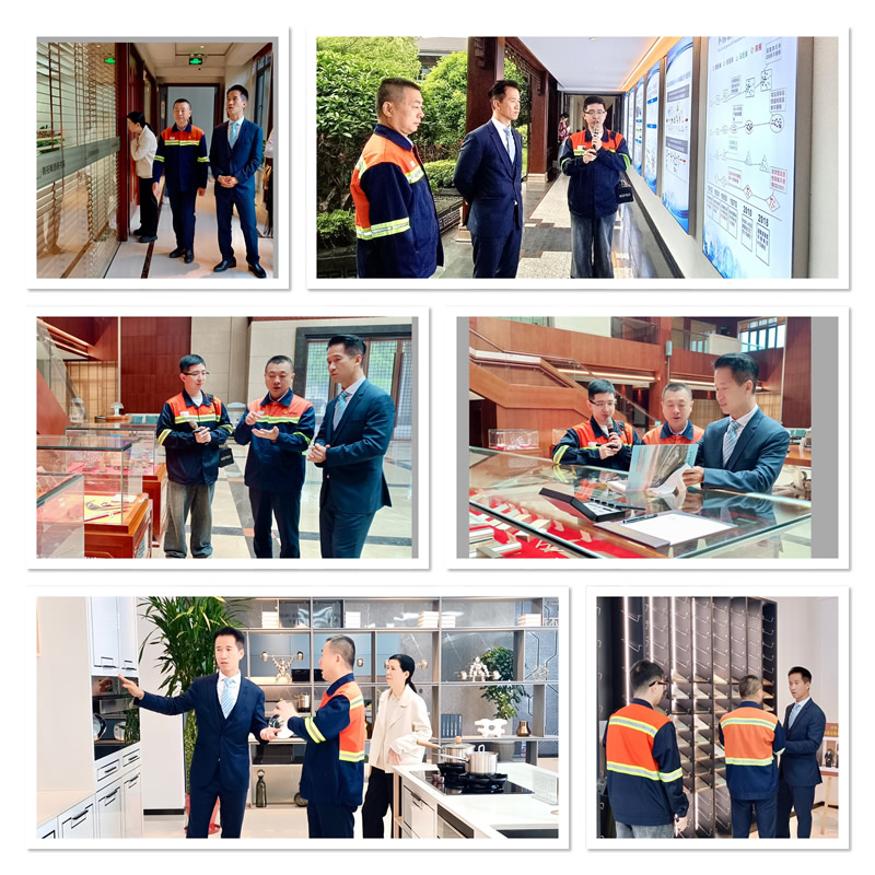 郑震生一行人参观该集团的展示厅