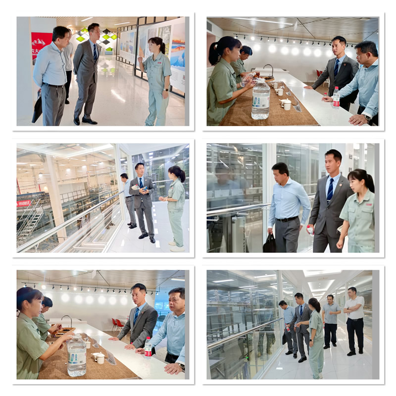 鄭震生一行人參觀企業現代化的全自動生產線