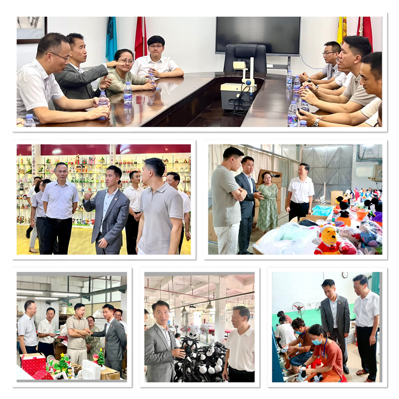 郑震生一行人参观该公司展示厅及生产线并会面交流