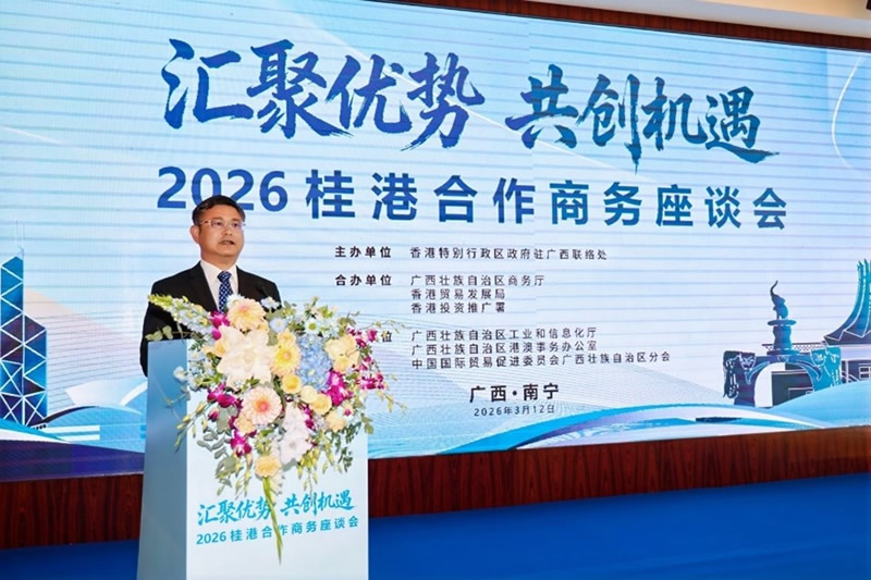 廣西壯族自治區商務廳黨組成員、副廳長陳彥武先生致辭。